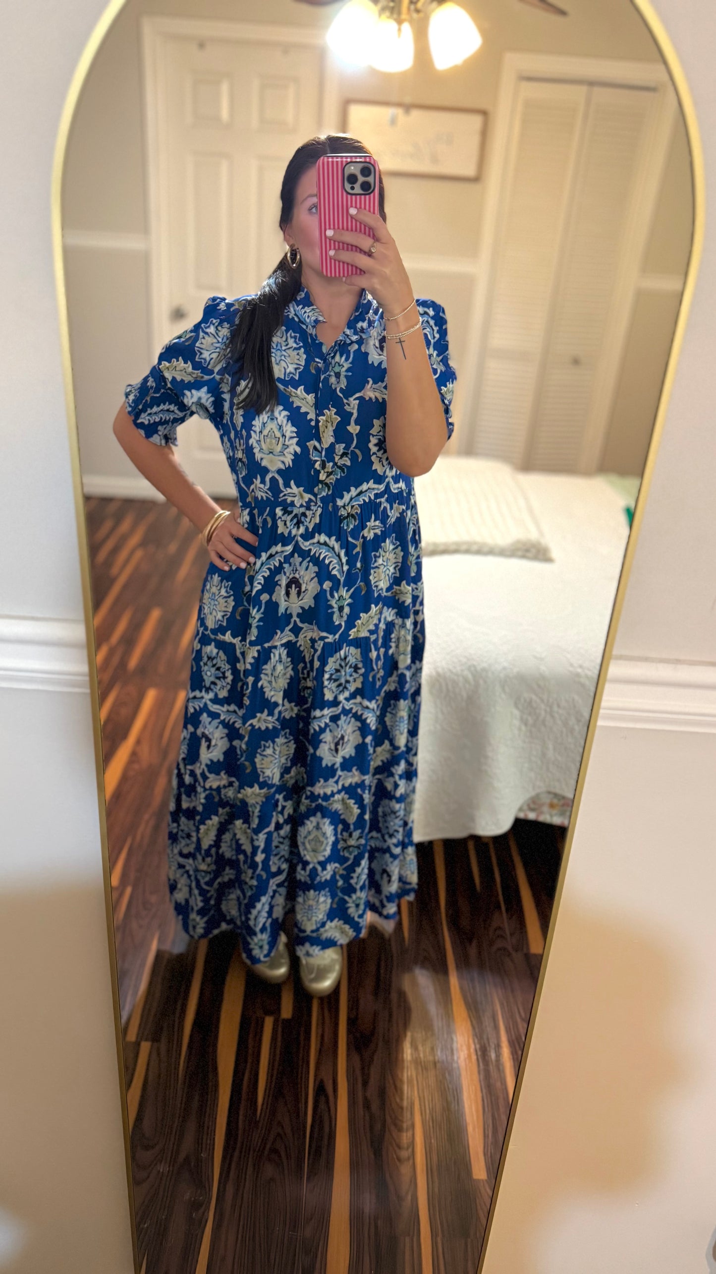 Navy Maxi Floral Dress